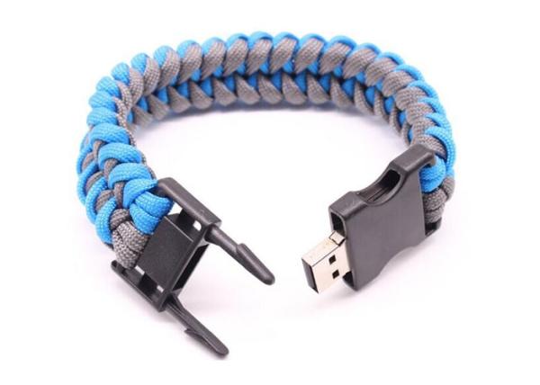 8g 2.0 Blue Neck Strap Usb Flash Drive , Wristband Usb Flash Drive 3 Years