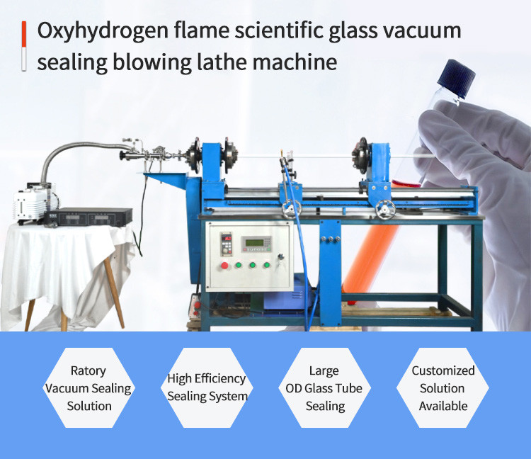 Oxyhydrogen Flame Torch Glass Blowing Lathe Machine Tube Diameter 8-150mm