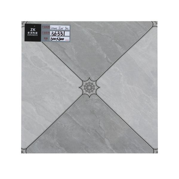 White Glazed Ceramic 300x300mm Floor Tiles Marble Looking For Wall