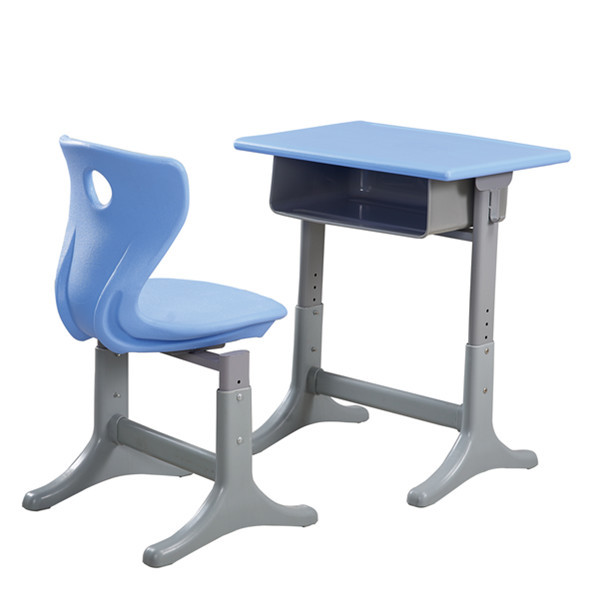 Durable PE High School Desk And Chair 750mm Height Student Reading Table And Chair