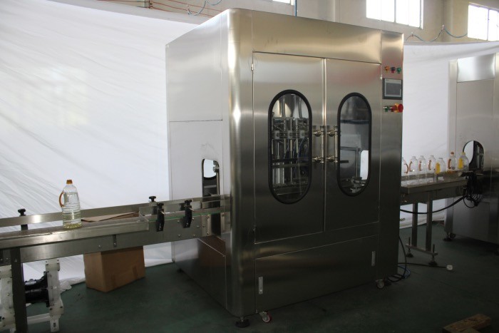 Food Volumetric Liquid Filling Machine Automatic Oil Bottling Capping Labeling Line