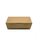 Disposable Paper Take Out Food Containers Microwaveble Folding Natural Kraft