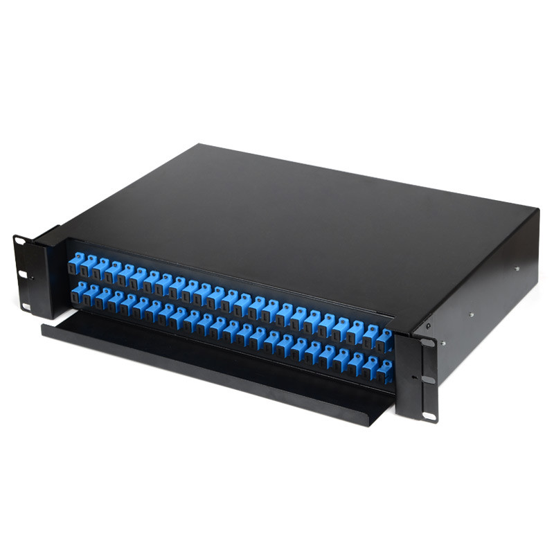 48 Ports 2U Fiber Optic Enclosure SC Simplex / LC Duplex Sliding Patch Panel