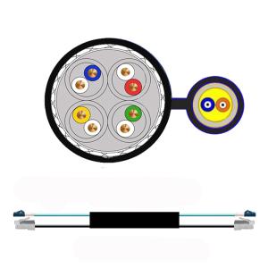 China 4G 5G CPE CAT6A FTP 2 Core OM4 SOS Armor Fiber Optic Network Cable wholesale