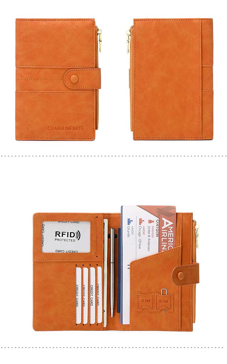 Advantage Leather Unisex Rfid Passport Holder for Fashion Business Travel Card Holder