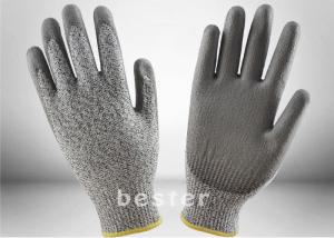 China HPPE Anti Cut 5 Level Kitchen Safety Cutting Gloves PU Coated Enhanced Tactility wholesale