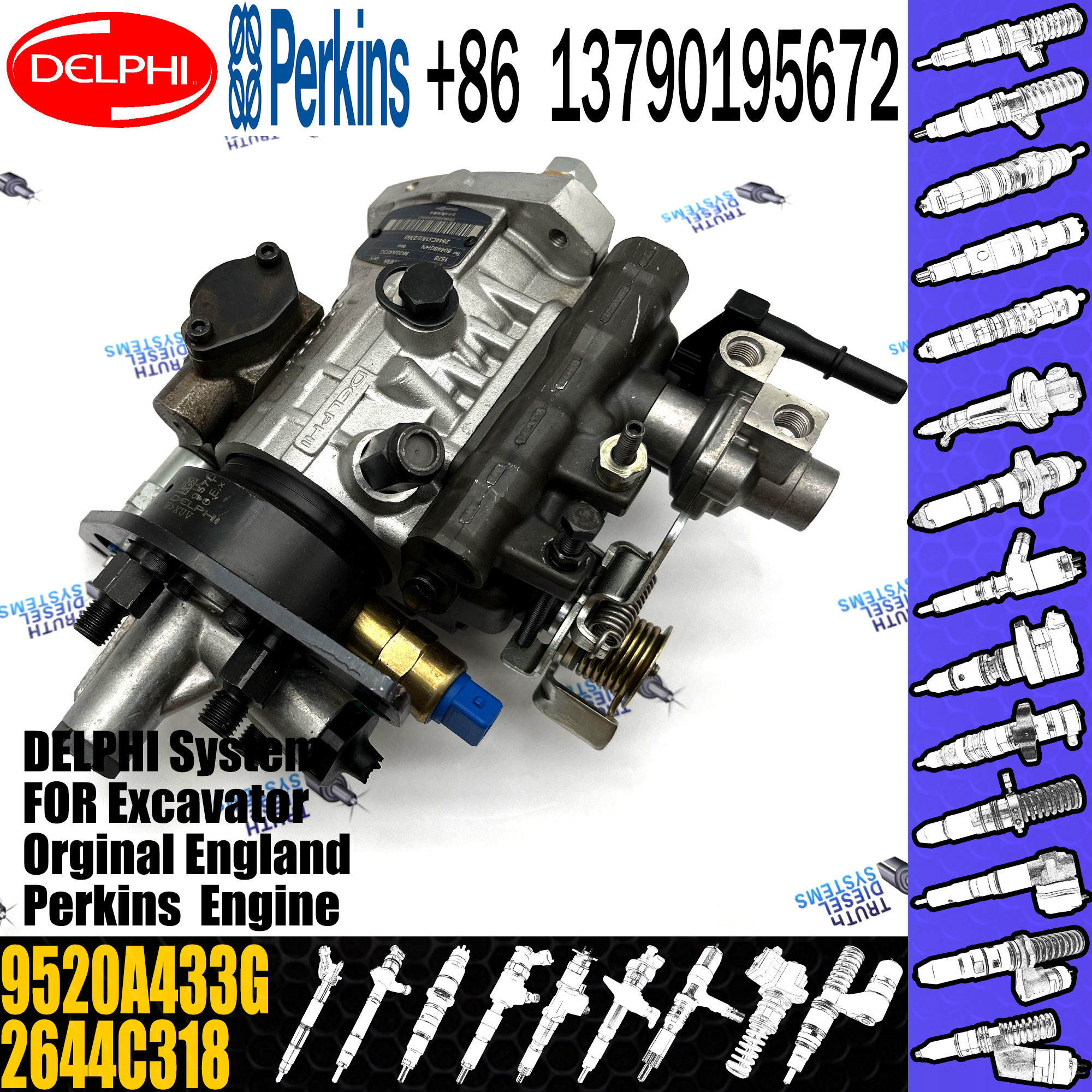 9520A433G Diesel Engine Fuel Pump DP310 For 2644C318