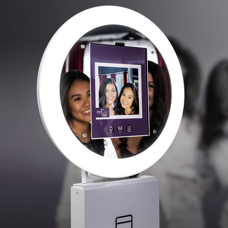 Automatic Digital Social Media Kiosk Photo Booth LED Ipad Selfie Station