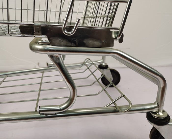 Galvanized Metal Net Basket Supermarket Shopping Cart 210L Super Large Capacity