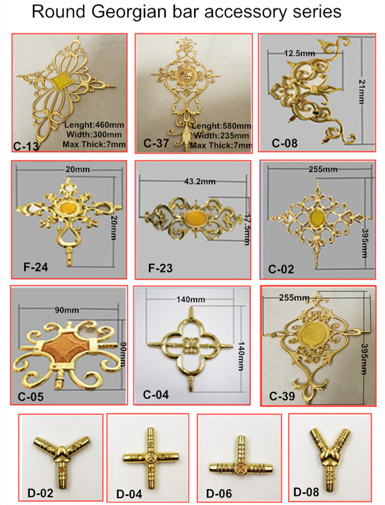 New design georgian astragal bar flower for double glaze glass sliding door windows accessories