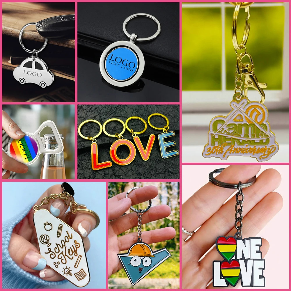 Key Chain Custom Company Brand 2D 3D Logo Soft Hard Enamel Shaped Metal Keychain