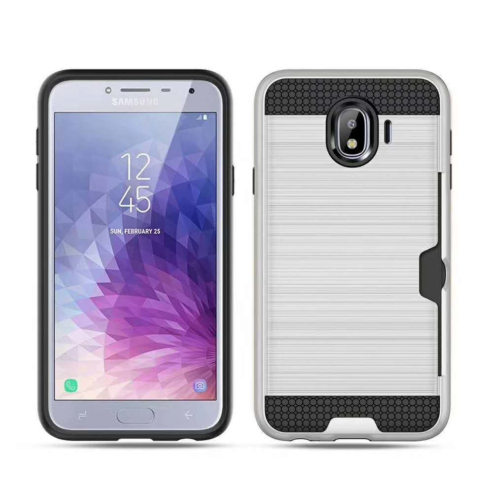 Colorful Metal Brushed with Side Card Pocket Function Protective Shell For Samsung S9 Plus NOTE8 ON7 S7 S7 Edge J7 J5