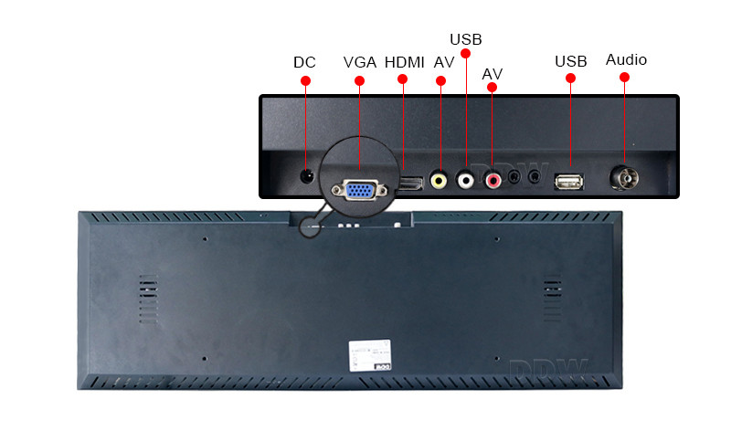 23.1 Inch Transparent LCD Screen Stretched Digital Signage Monitor Display For Elevator