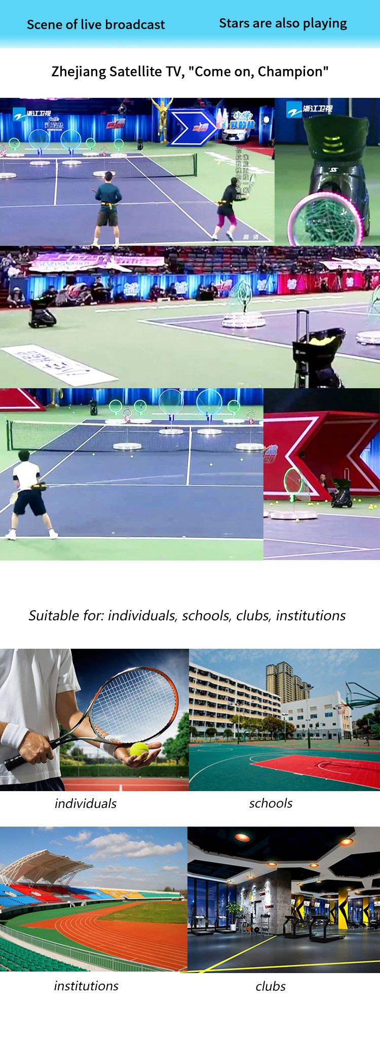 150W Siboasi S4015 Tennis Trainer Ball Machine White Color Portable
