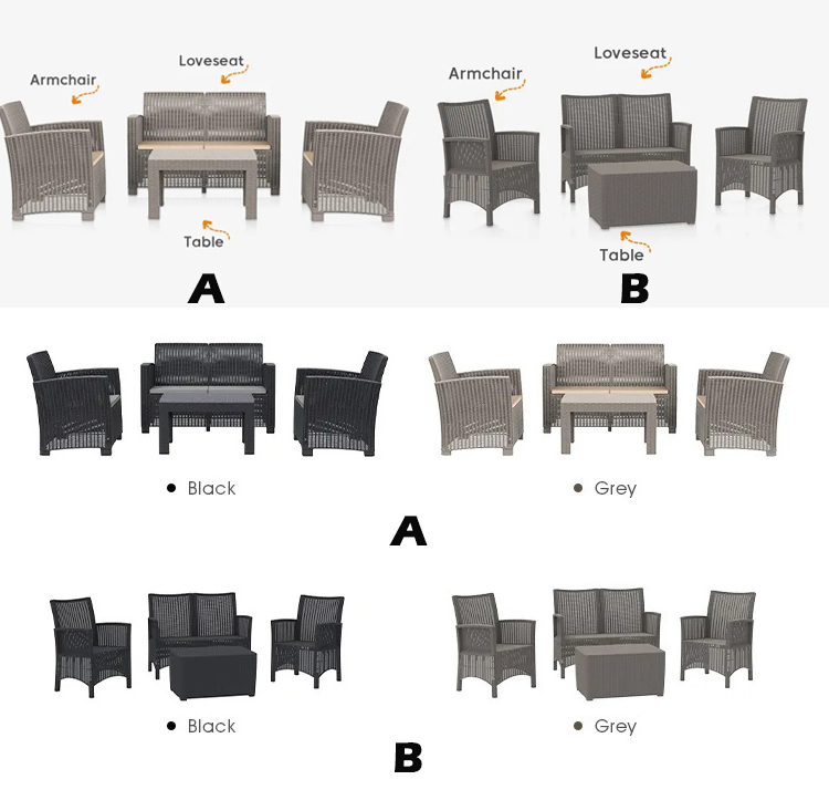Transform Your Patio into a Nordic Paradise with Plastic Dinning Table and Chair Set