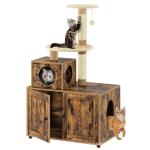 Solid Wood Cat Furniture Enclosed Cat Wood Litter Box 15mm E1 Grade