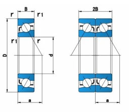 7207ACP5/DBB Customized Single Row Angular Contact Ball Bearing High Load Capacity