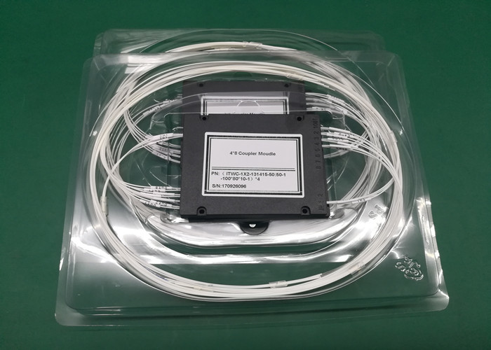 Fiber coupler, 4x8 port, module, 100x80x10mm ABS module, 0.9mm loose tube.