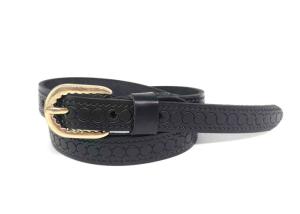 China Cowhide Leather 1.8CM Embossed Skinny Belt For Women wholesale