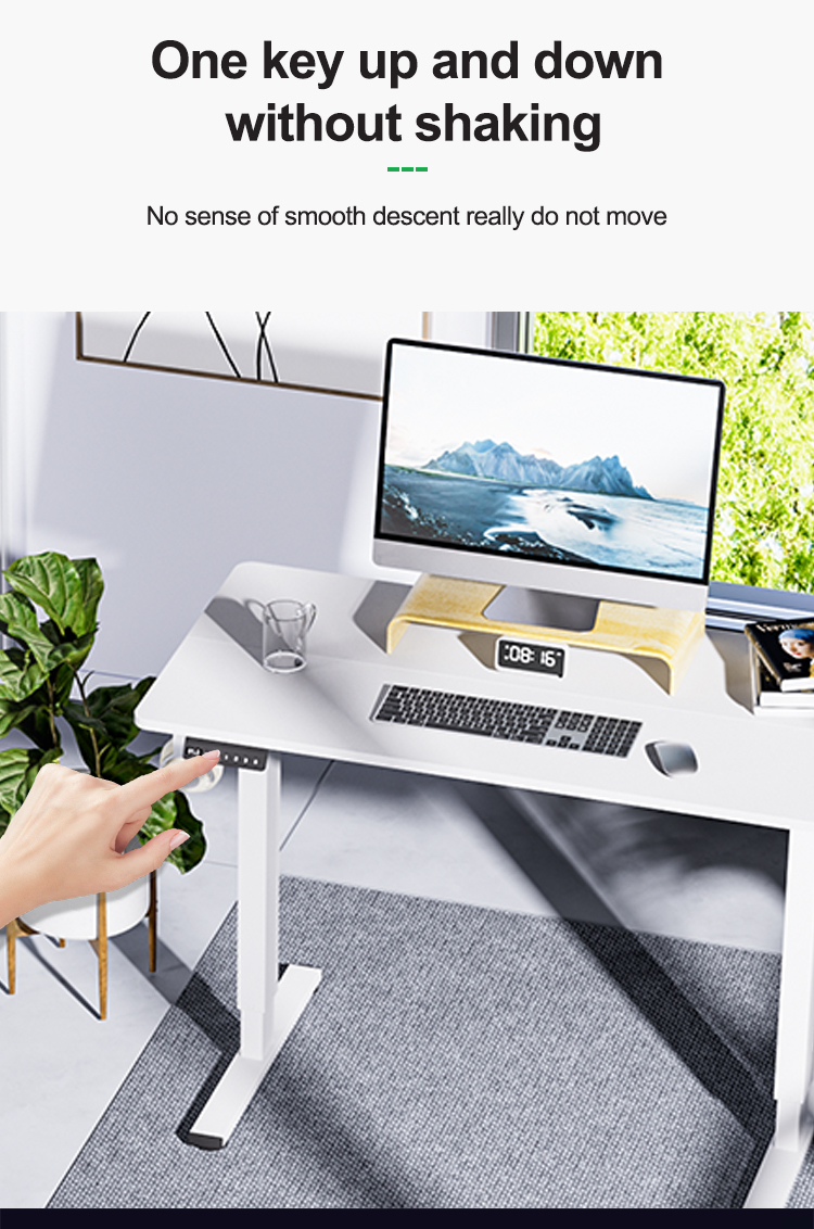 Adjustable Single DC Motor Sit Stand Desk for Home Office Electronic Metal Furniture