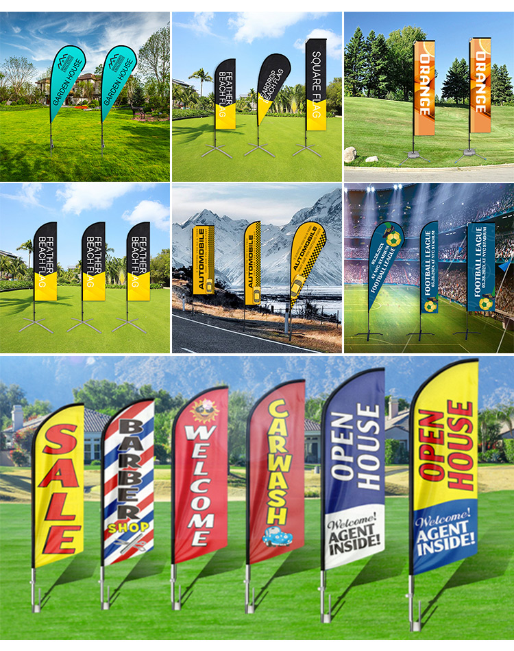 Advertising Wave Teardrop Beach Flag , 5.6m Custom Printed Teardrop Flags