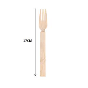 China 17cm Eco Friendly Disposable Bamboo Cutlery Biodegradable Wooden Picnic Forks wholesale