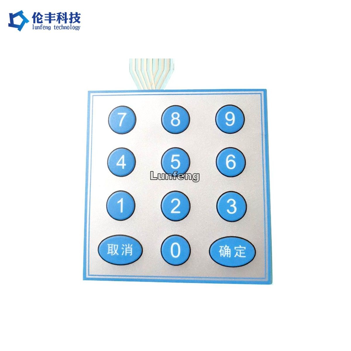 Custom Poly Membrane Switch Keyboard 3M Adhesive Pantone Color
