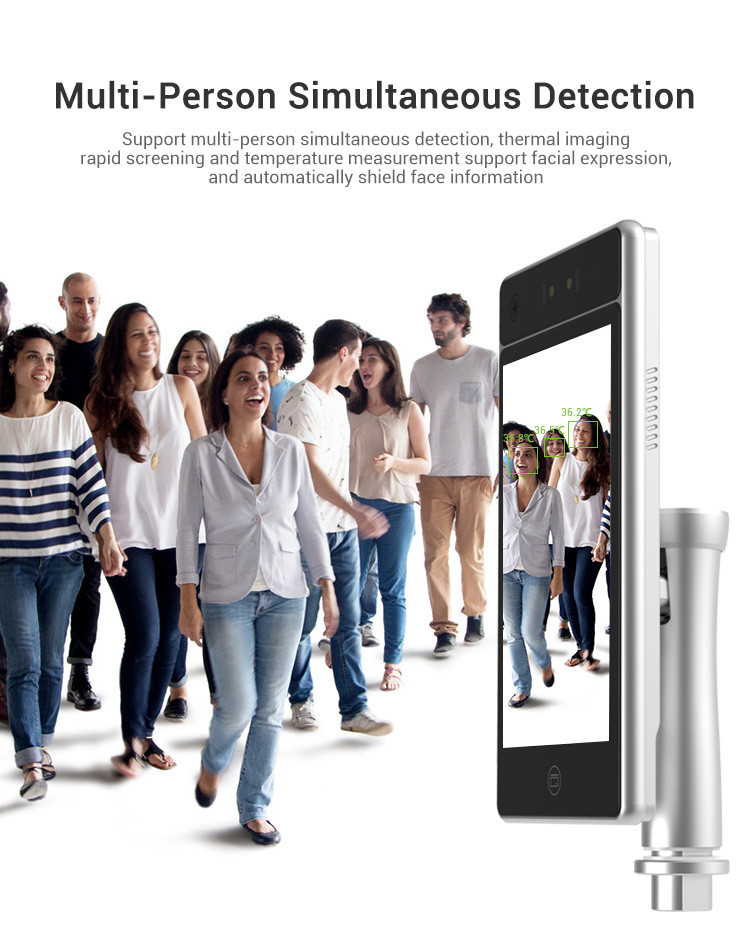 Multichannel Non Contact Temperature Scanner , Android AI Thermal Camera Access Control