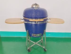 China 61cm Ceramic Kamado Grill 24 Inch Stainless Steel Stands Cast Iron Grate wholesale