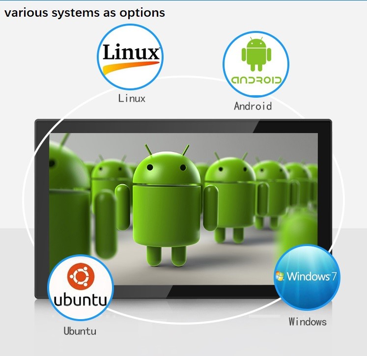 15.6 Inch Industrial Android Tablet Touch Screen Computer Kiosk With Webcam RFID IC Reader QR Scanner