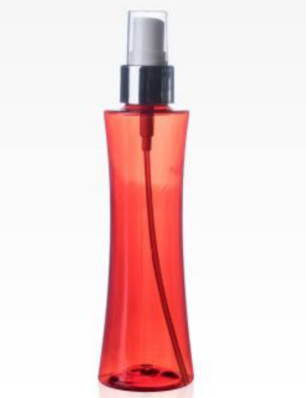 Red Color PET Plastic Toner Water Bottle 150ml With Silver Sprayer Lid