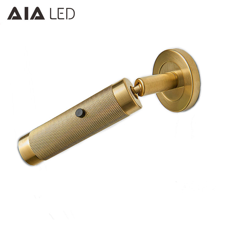 3W Luxury Gold Led Reading Light AC100-240V Bedroom Bedside Lighting Illumination Hotel Home Villa Sconces hotel light