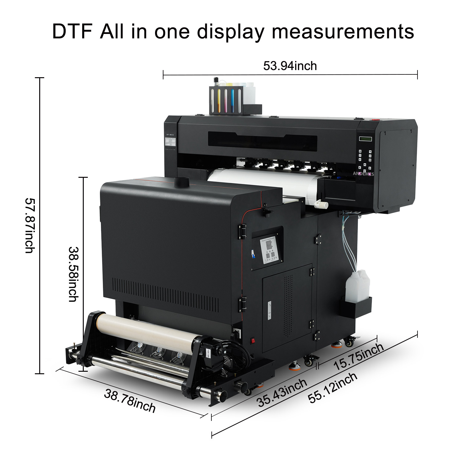 Vertical Shaker and Oven Included 24 inch 60cm DTF Printer for Prints in Small Spaces