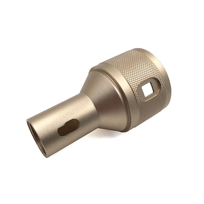 Copper Aluminum Custom CNC Machining Anodized Knurled Coaxial Connector