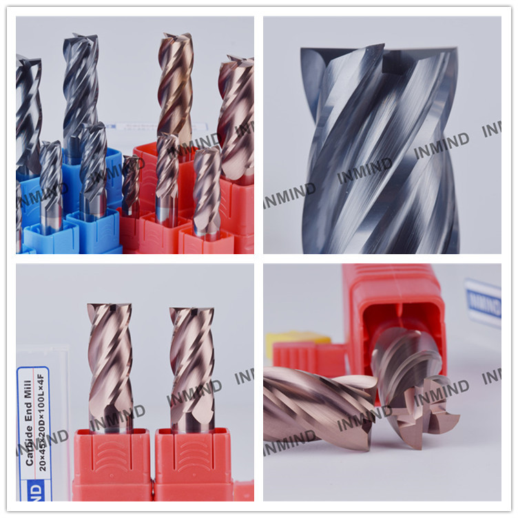 4 Flute Milling Machine Square End Mill For Carbon Steel / Mould Steel