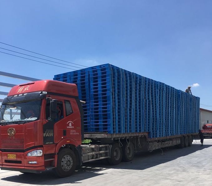 single face 9 feet 18 feet light weight plastic pallet for flat logistic transfer
