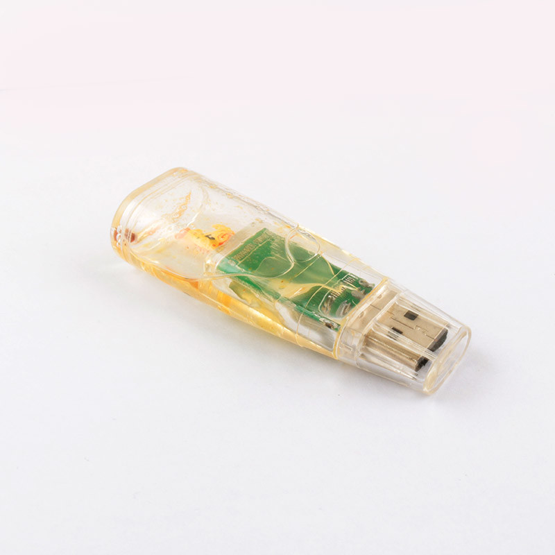 Plastic Liquid USB Flash Drive Our Side Plastic Inside Duck Can Customized Made