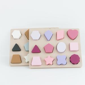 China Geometric Shape Silicone Puzzle BPA Free Eco Friendly For Kids Education wholesale