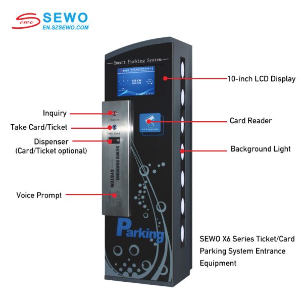 SEWO Automatic Payment Parking Ticket System with Offline Operation and Steel & Tempered Glass Housing
