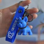 PU Key Chain Ornaments , Resin pitbull dog keychain Electroplated 0.02kg