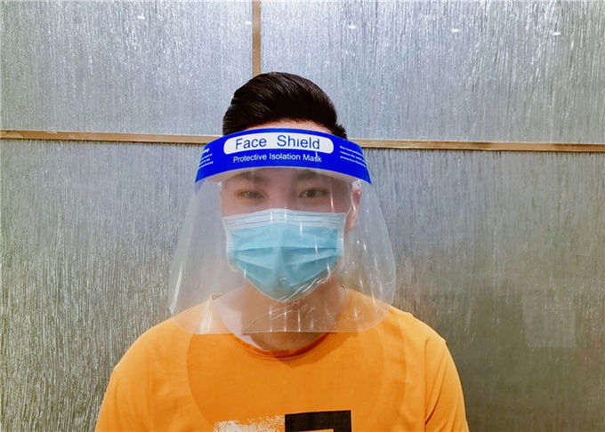 Transparent Anti Dust Protective Face Shield PET Materials Skin Friendly