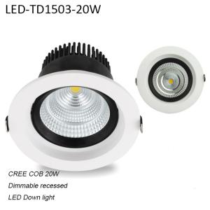China 20W Round high power recessed COB dimmable LED downlight wholesale