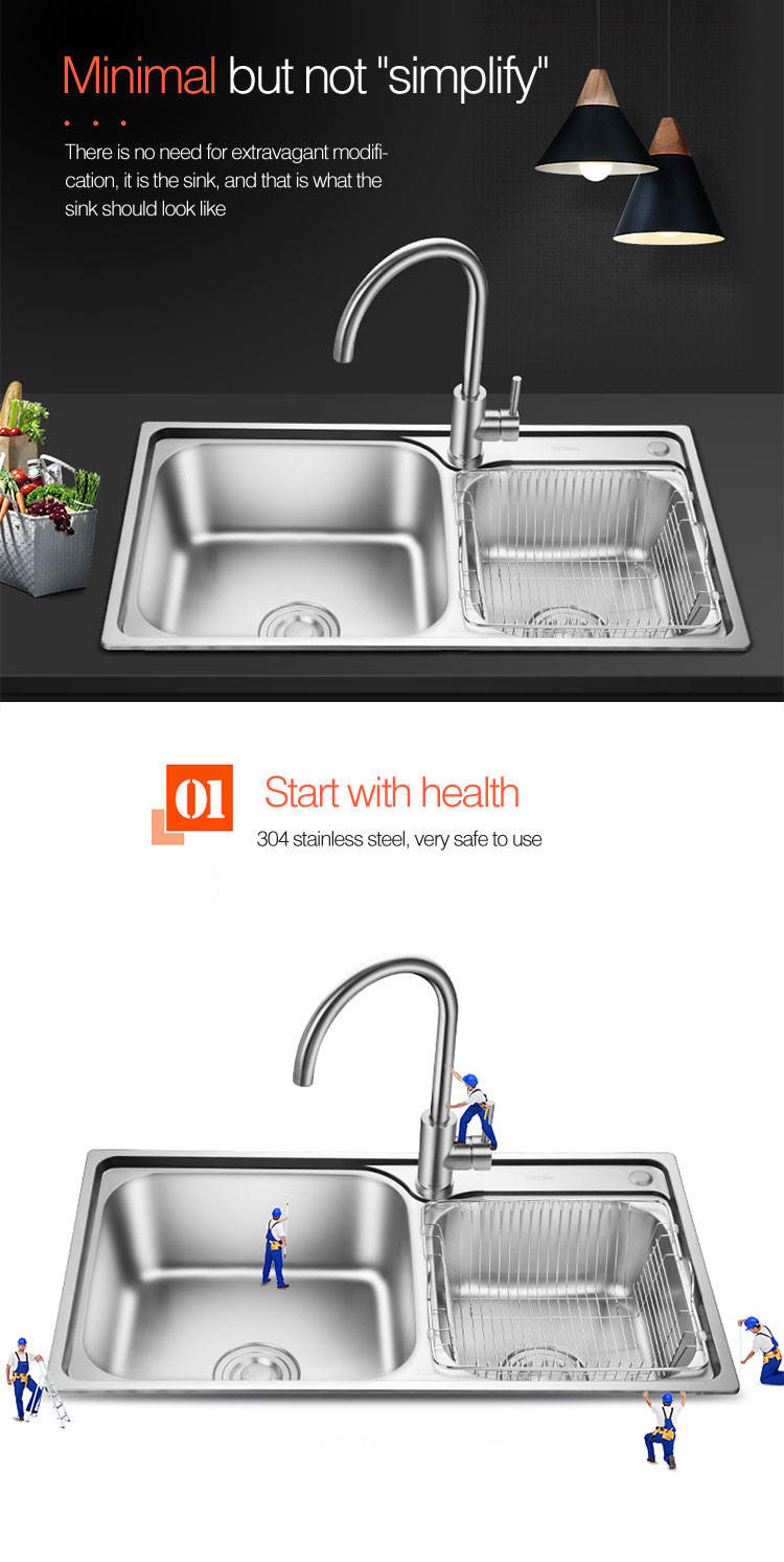 Chrome 304SS Single Handle Kitchen Faucet Mixer Cold And Hot