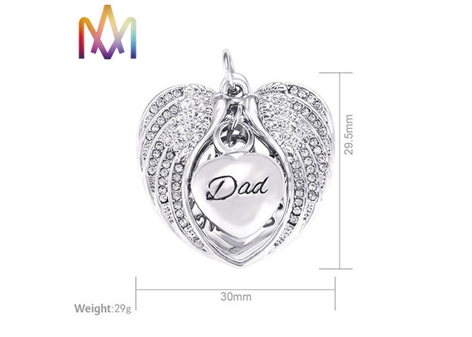 Customized Waterproof Lead Free Heart Cremation Urn Necklace