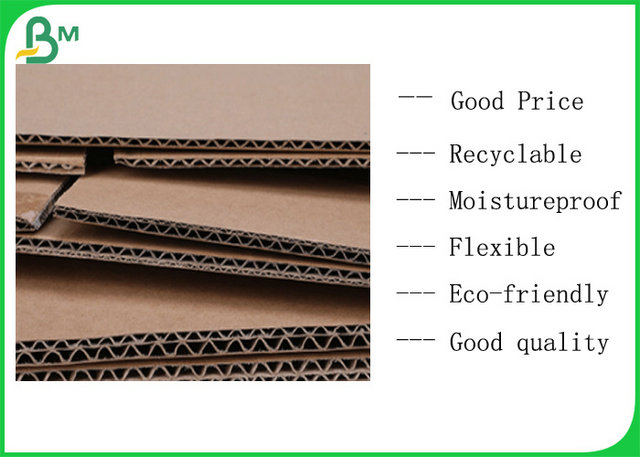 Moisture Resistant 2 layers Corrugated Fiberboard Of 48inch Width