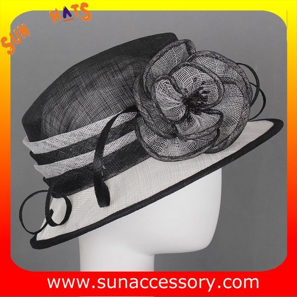 Elegant fancy Church sinamay hats for ladies ,Sinamay cloche hats