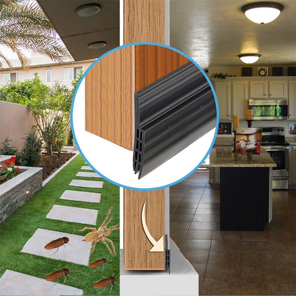 Black Silicone Door Weather Stripping Door Draft Stopper with Material Sample 5-7days