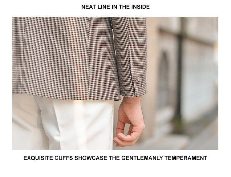Gender Men Retro Houndstooth LCBZ Custom Suit Jacket for Gentleman's Casual and Dress