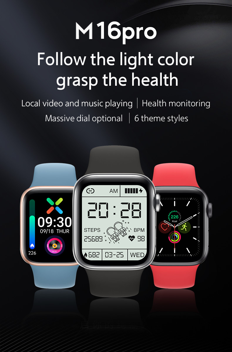 M16 Pro 1.75inch Smart Phone Wristwatches MP3 MP4 Calling Smart Watch For Android IOS Phone Smartwatch Oem Odm Service