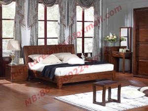China Antique Solid Wood Bed in Wooden Bedroom Furniture sets wholesale